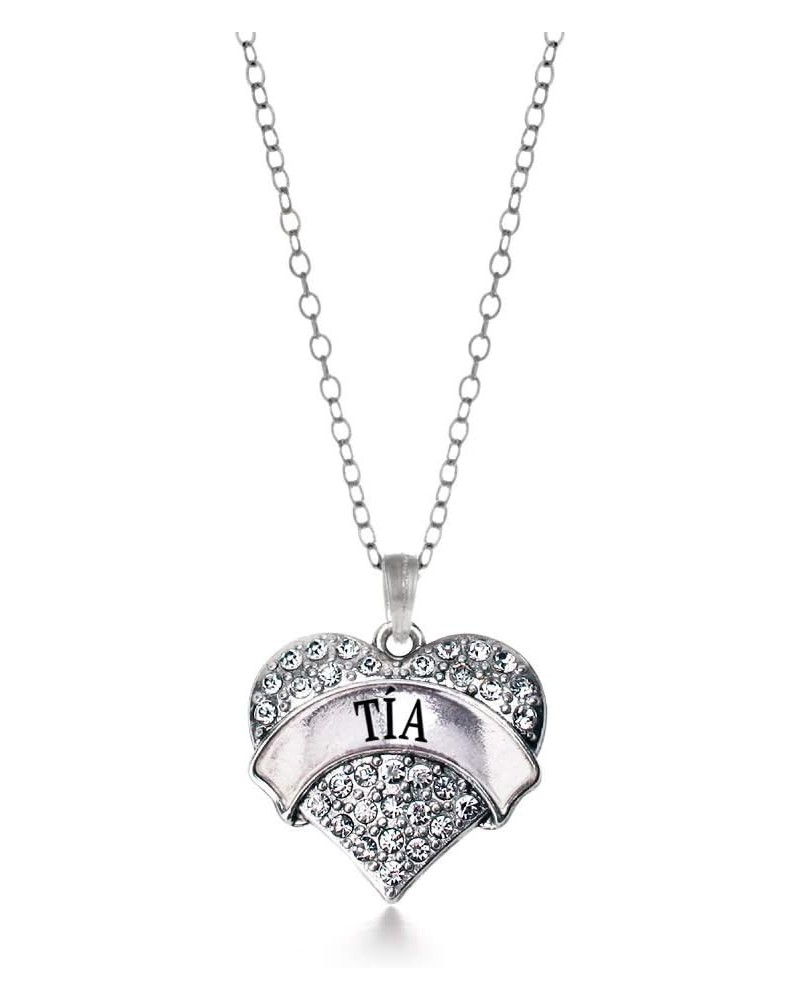 Silver Pave Heart Charm 18 Inch Necklace with Cubic Zirconia Jewelry Tia $10.99 Necklaces