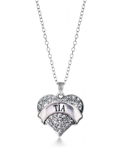 Silver Pave Heart Charm 18 Inch Necklace with Cubic Zirconia Jewelry Tia $10.99 Necklaces