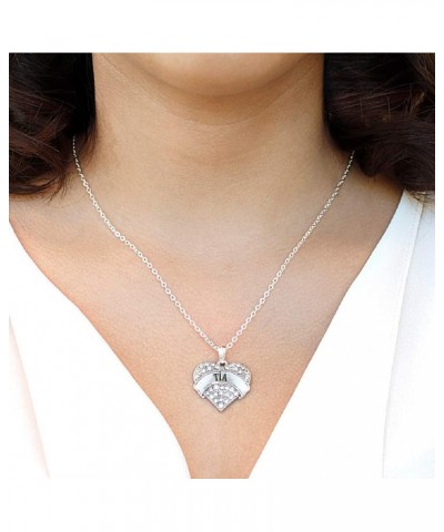 Silver Pave Heart Charm 18 Inch Necklace with Cubic Zirconia Jewelry Tia $10.99 Necklaces