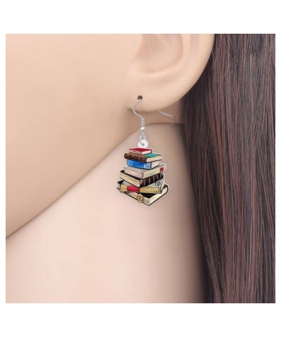 Cute Acrylic Teacher Earrings Crayon Pencil Jewelry Back to School Dangle for Women Girls Kids Book Apple Accessories Book D ...