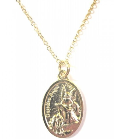 VPP Gold Tone St Michael Guardian Angel Medal Pendant Necklace 20 inch Chain $13.08 Necklaces