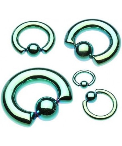 Basic Steel Captive Bead Ring 316L Surgical Steel (Sold Individually) 14g 16mm (6mm Ball) Green $8.95 Body Jewelry