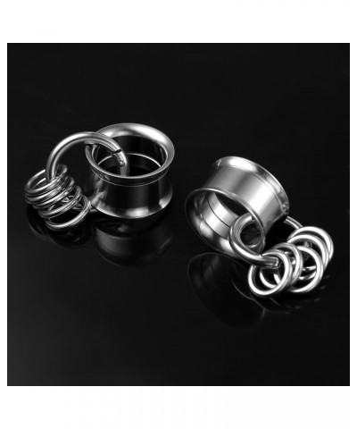 1 Pair Basic gauges+1 big ring+5 small rings Ear Tunnels Plugs 316 Stainless Steel Ear Gauges Weight Saddle Plugs Hypoallerge...