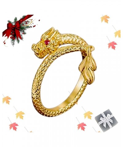 Dragon's Tail Qiankun Lucky Ring, Dailypurc Dragon's Tail Qiankun Lucky Ring, Bring Good Luck and Prosperity Gold-1 $11.20 Rings