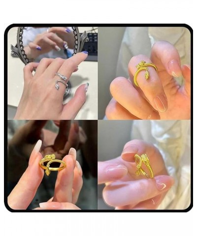 Dragon's Tail Qiankun Lucky Ring, Dailypurc Dragon's Tail Qiankun Lucky Ring, Bring Good Luck and Prosperity Gold-1 $11.20 Rings