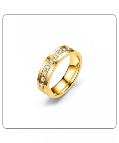 Fashion 18K Gold Stainless Steel Crystal Band Rings Gold $8.25 Rings