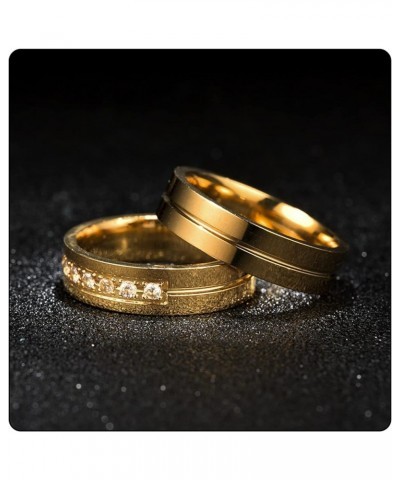 Fashion 18K Gold Stainless Steel Crystal Band Rings Gold $8.25 Rings