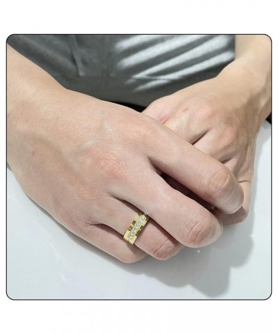 Fashion 18K Gold Stainless Steel Crystal Band Rings Gold $8.25 Rings