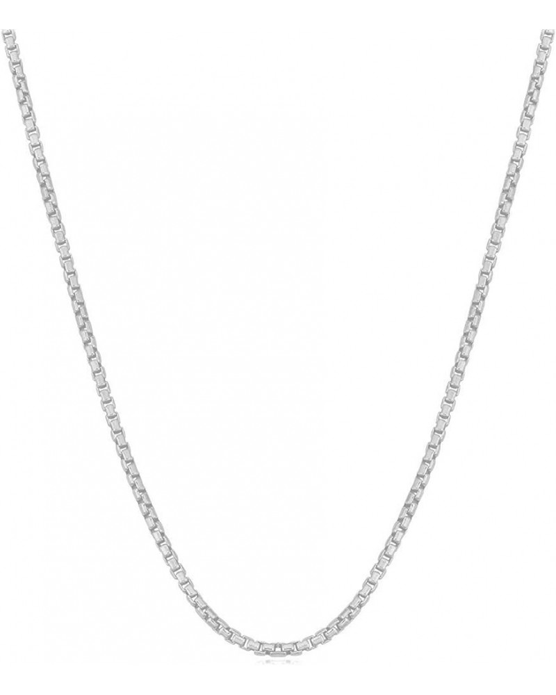 .925 Sterling Silver 2.5MM Round Box Chain Necklace - Black Rhodium Plated or Gold Plated - 8"-36 Silver 30.0 Inches $19.55 N...