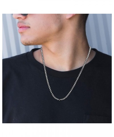 .925 Sterling Silver 2.5MM Round Box Chain Necklace - Black Rhodium Plated or Gold Plated - 8"-36 Silver 30.0 Inches $19.55 N...