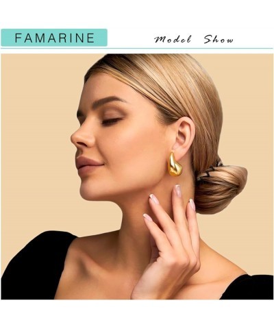 Waterdrop Gold Earrings for Women Teardrop Gold Big Earrings Fashion Jewelry Gift gold and silver $10.75 Earrings