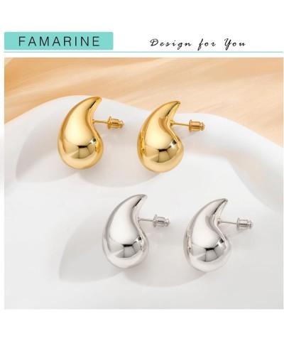 Waterdrop Gold Earrings for Women Teardrop Gold Big Earrings Fashion Jewelry Gift gold and silver $10.75 Earrings