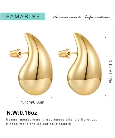 Waterdrop Gold Earrings for Women Teardrop Gold Big Earrings Fashion Jewelry Gift gold and silver $10.75 Earrings