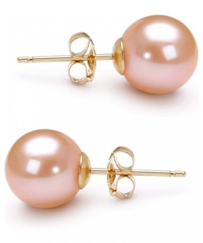 Freshwater Cultured Pearl Earrings Stud AAAA 5-10mm Pink Cultured Pearls Earring 14K White Gold Posts Yellow Gold 5.0mm $42.0...