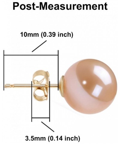 Freshwater Cultured Pearl Earrings Stud AAAA 5-10mm Pink Cultured Pearls Earring 14K White Gold Posts Yellow Gold 5.0mm $42.0...