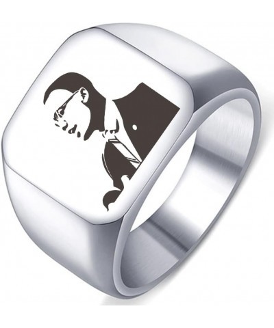 Jewelry Engraved Black Power Malcolm X Ring Band 4.Silver 14MMx15MM $6.21 Rings