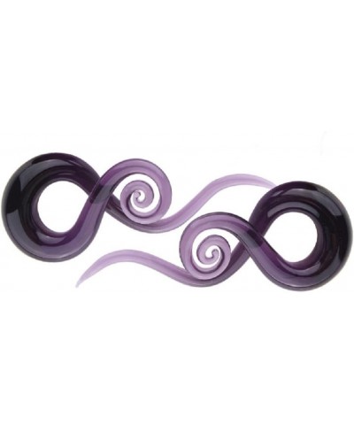 2Pcs Purple Ear Glass Spiral Tapers Plugs Tunnels Expander Hanger Gauges Earrings Stretching Body Piercings Jewelry 2g(6mm) $...