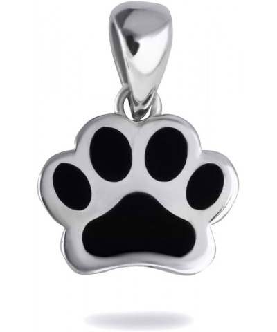 Fine 14k Gold Dog Paw Print Enamel Pendant Necklace White Gold 20.0 Inches $73.49 Necklaces