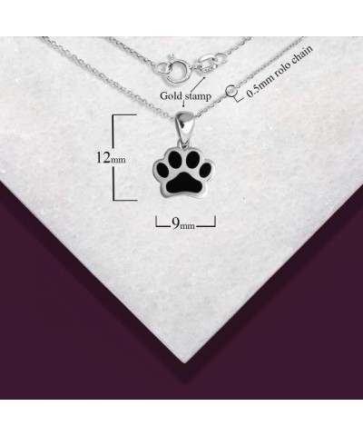 Fine 14k Gold Dog Paw Print Enamel Pendant Necklace White Gold 20.0 Inches $73.49 Necklaces