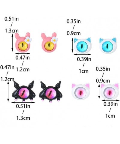 Enamel Little Monster Rings Cute Cat Stud Earrings Cartoon Resin Earrings Rabbit Finger Rings Adjustable Monster Open Rings A...