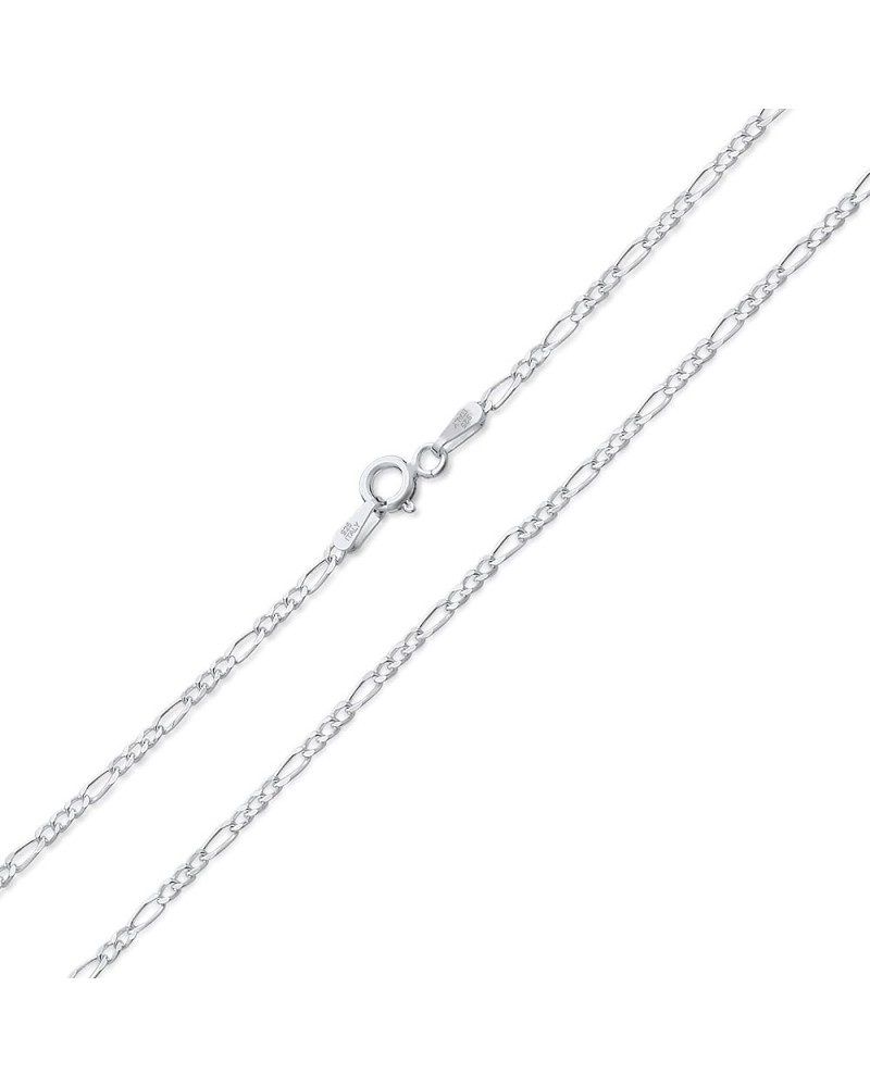 Unisex Thick or Thin Strong Solid 14K Yellow Gold Overlay.925 Sterling Silver Figaro Link Chain Necklace For Men Women 14-24 ...