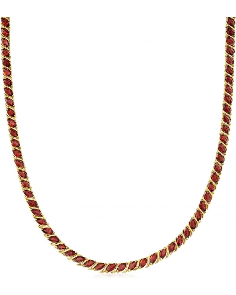 25.00 ct. t.w. Garnet Tennis Necklace in 18kt Yellow Gold Over Sterling Silver. 20 inches $126.92 Necklaces