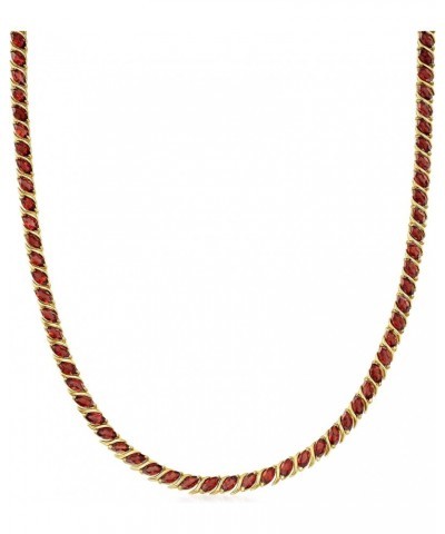 25.00 ct. t.w. Garnet Tennis Necklace in 18kt Yellow Gold Over Sterling Silver. 20 inches $126.92 Necklaces