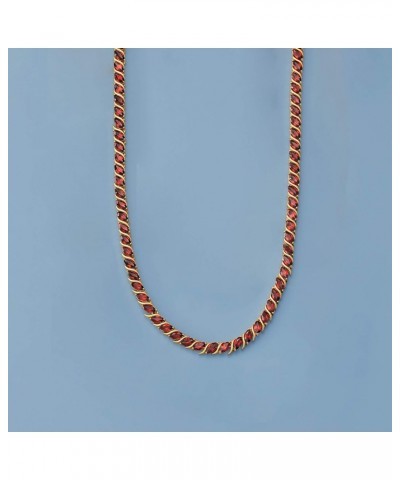 25.00 ct. t.w. Garnet Tennis Necklace in 18kt Yellow Gold Over Sterling Silver. 20 inches $126.92 Necklaces