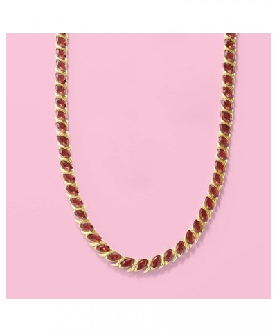 25.00 ct. t.w. Garnet Tennis Necklace in 18kt Yellow Gold Over Sterling Silver. 20 inches $126.92 Necklaces