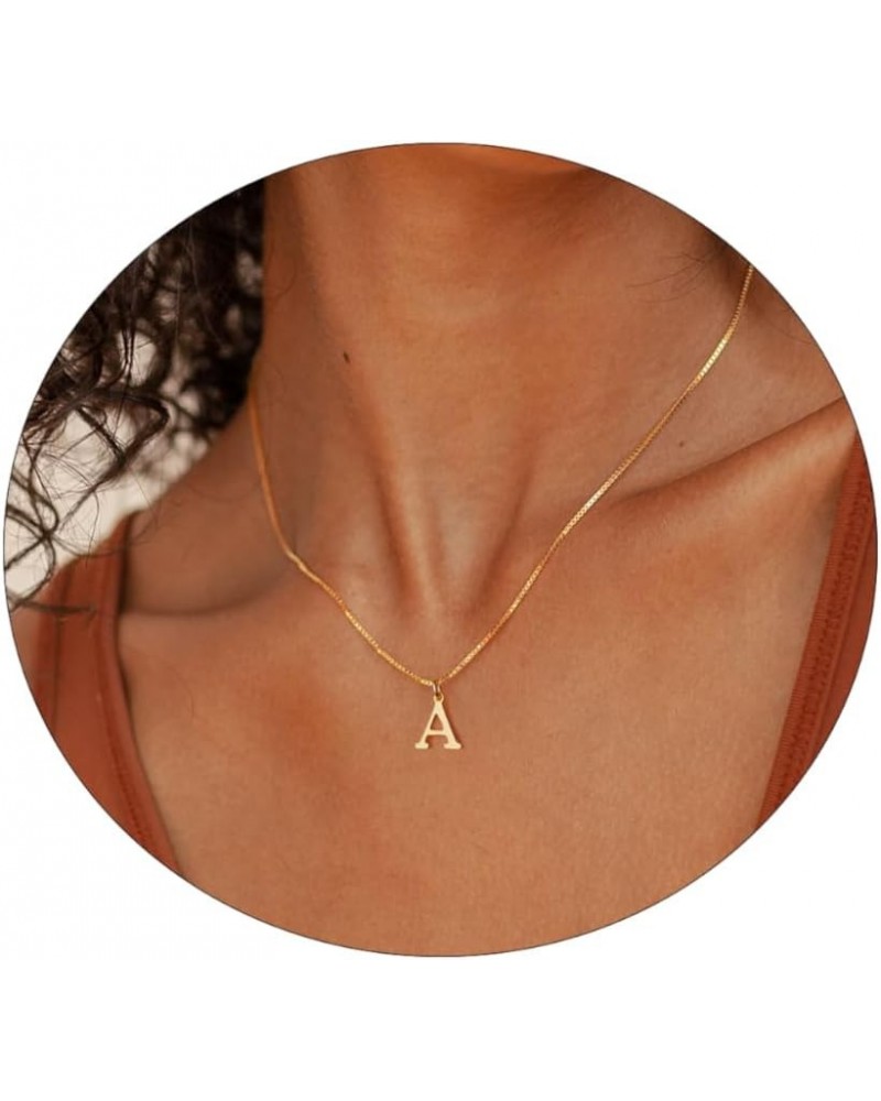 Gold Initial Necklaces for Women, Gold Plated Letter Necklace for Girls, Dainty A-Z Pendant Choker Necklace A-Gold $8.09 Neck...