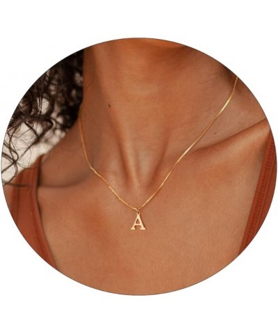 Gold Initial Necklaces for Women, Gold Plated Letter Necklace for Girls, Dainty A-Z Pendant Choker Necklace A-Gold $8.09 Neck...