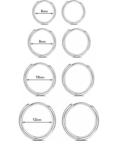 925 Sterling Silver Hoop Earrings for Women - 3 Pairs Hypoallergenic Lightweight Hoops Fashion Earrings Cartilage Earring Sma...