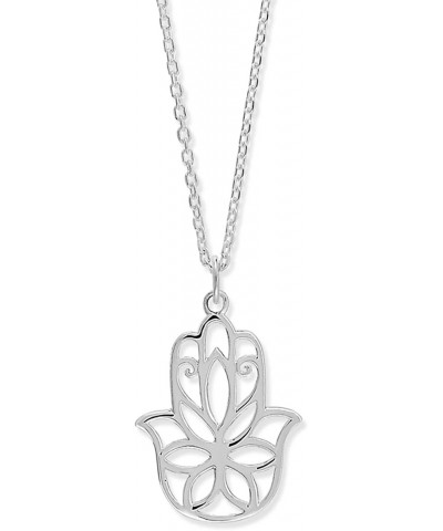 Jewelry Sterling Silver Hamsa Hand Necklace, 18 Inches $22.08 Necklaces