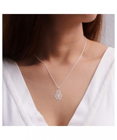 Jewelry Sterling Silver Hamsa Hand Necklace, 18 Inches $22.08 Necklaces