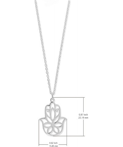 Jewelry Sterling Silver Hamsa Hand Necklace, 18 Inches $22.08 Necklaces