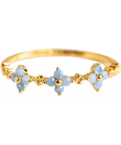 Cocktail Eternitys Ring Promise Bands for Women Fashion Blue Ring Jewelry Band for Women Statement Flower Rings Men Wedding B...