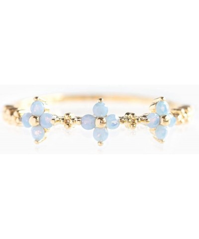 Cocktail Eternitys Ring Promise Bands for Women Fashion Blue Ring Jewelry Band for Women Statement Flower Rings Men Wedding B...