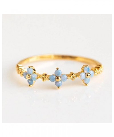 Cocktail Eternitys Ring Promise Bands for Women Fashion Blue Ring Jewelry Band for Women Statement Flower Rings Men Wedding B...