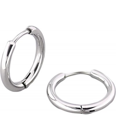 Men Women Silver/Black/Gold Earrings Set,Circle Mens Women Earring Stainless Steel Silver-2.5x14MM $11.69 Earrings