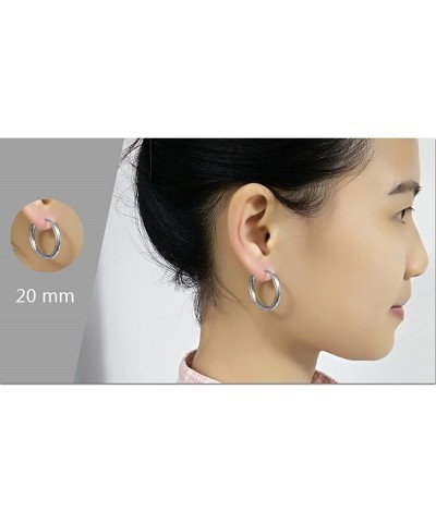 Men Women Silver/Black/Gold Earrings Set,Circle Mens Women Earring Stainless Steel Silver-2.5x14MM $11.69 Earrings