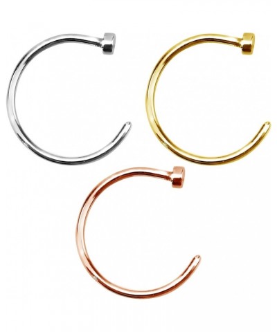 Nose Rings Hoop, Hoop Nose Ring, Nose Ring Hoop, Surgical Steel Comfort Fit Nose Ring Hoop/Rose Gold Tone/Yellow Gold Tone 18...