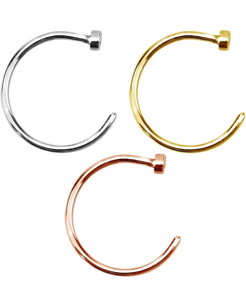 Nose Rings Hoop, Hoop Nose Ring, Nose Ring Hoop, Surgical Steel Comfort Fit Nose Ring Hoop/Rose Gold Tone/Yellow Gold Tone 18...