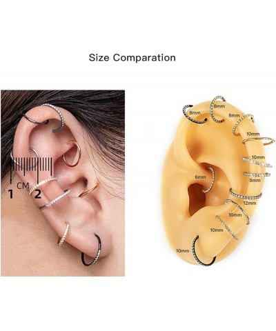 20G 18G 16G 14G Single/Double Hoop Stainless-Steel Seamless-Hinged-Piercing Segment-Clicker Nose-Ring-Hoop : Diameter 6mm 8mm...