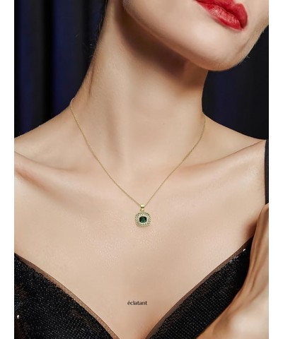 Square Cubic Zirconia Bridesmaid Necklace Earrings Jewelry Set for Women Wedding Daily Birthday Gift emerald $10.43 Jewelry Sets