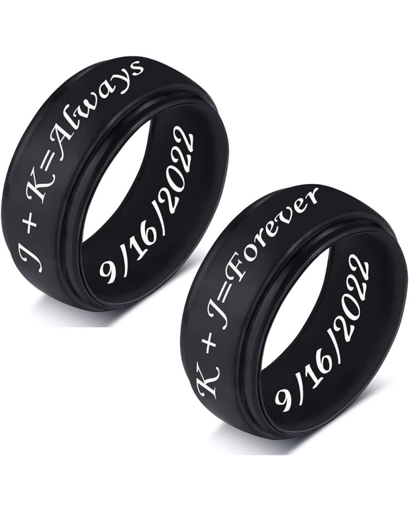 SHNIAN Silicone Rings His and Hers Sun and Moon Matching Rings Couples Rings Comfortable Fit Custom Engraved Wedding Engageme...