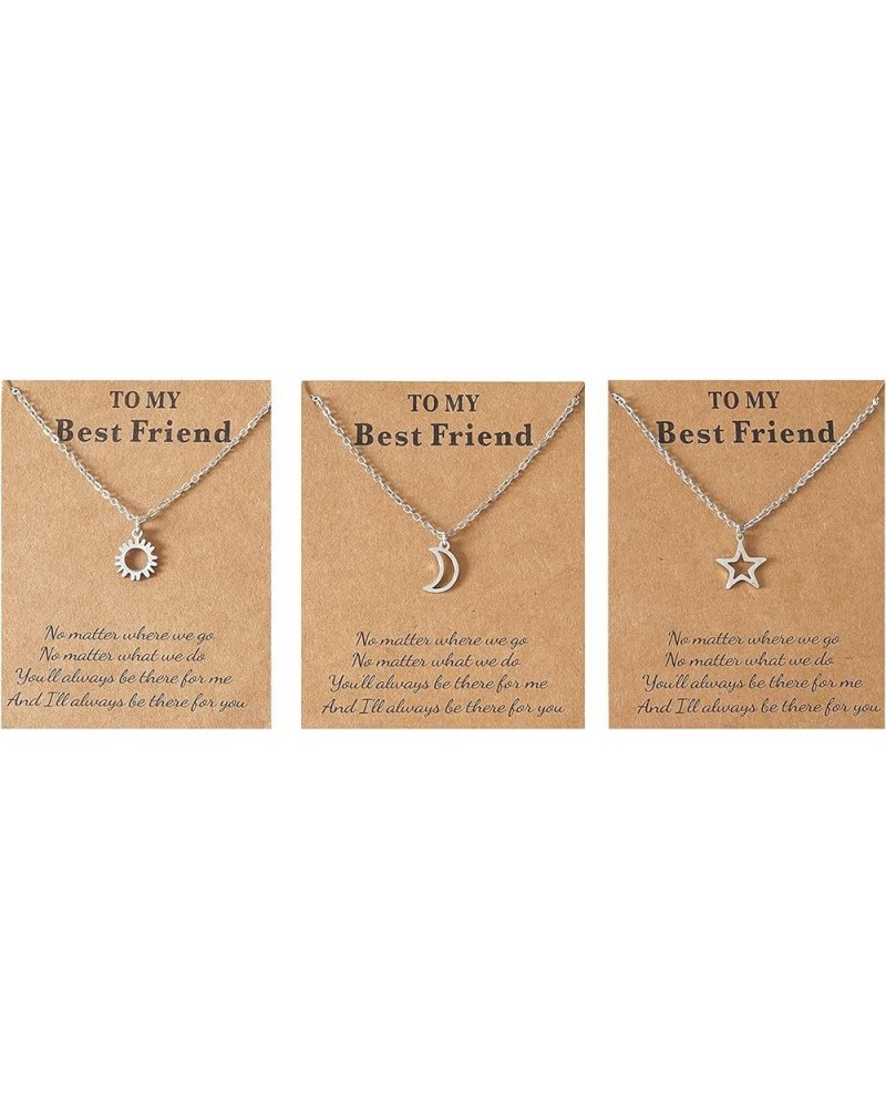 Stainless Steel Charm Sun and Moon Best Friend Couple Necklace Distance Matching Friendship BFF Jewelry Gifts for Women Men T...