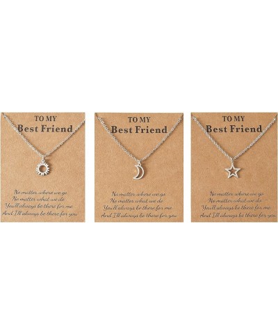 Stainless Steel Charm Sun and Moon Best Friend Couple Necklace Distance Matching Friendship BFF Jewelry Gifts for Women Men T...