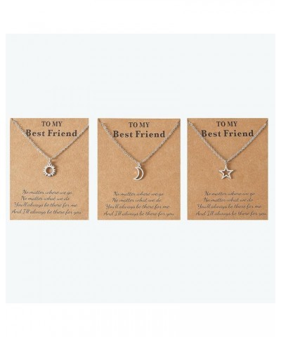 Stainless Steel Charm Sun and Moon Best Friend Couple Necklace Distance Matching Friendship BFF Jewelry Gifts for Women Men T...