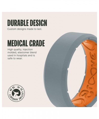 Edge Silicone Ring - Breathable Rubber Wedding Rings for Men, Lifetime Coverage, Unique Design, Comfort Fit Ring Edge Storm G...