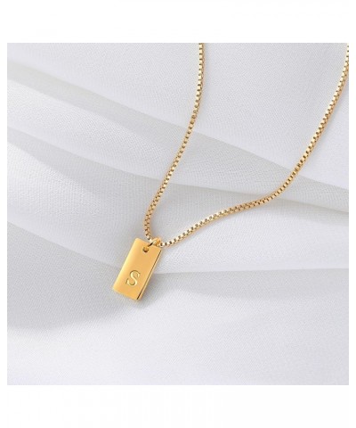 Dainty Gold Initial Necklaces for Women Girls | Trendy Tag Layered Letter Necklace 14K Gold Plated Gift Jewelry Gift Card S $...